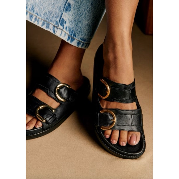 Sezane Lenny Low Mules Black - Picture 1 of 7